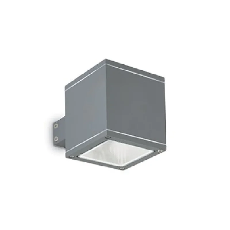 Outdoor Wall Lights Snif AP1 SQUARE ANTRACIT 121963 – Ideal Lux facade wall light in anthracite, 1x40W, IP44