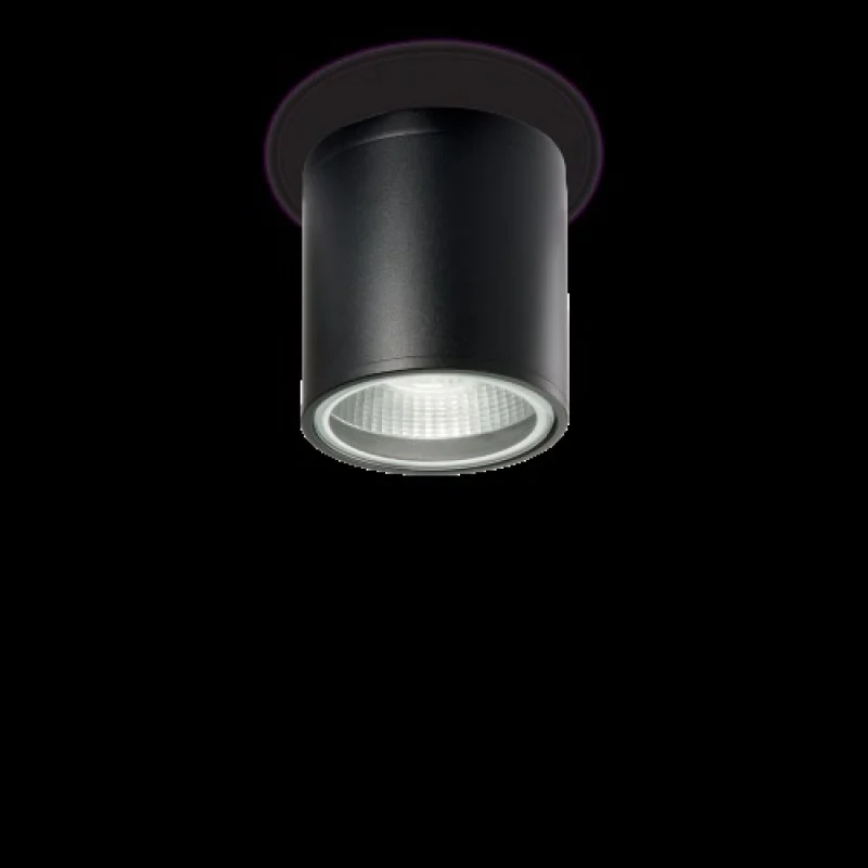 Outdoor Downlights Gun PL1 122687 – Ideal Lux facade downlight for outdoor mounting in black, 1x28W, IP44