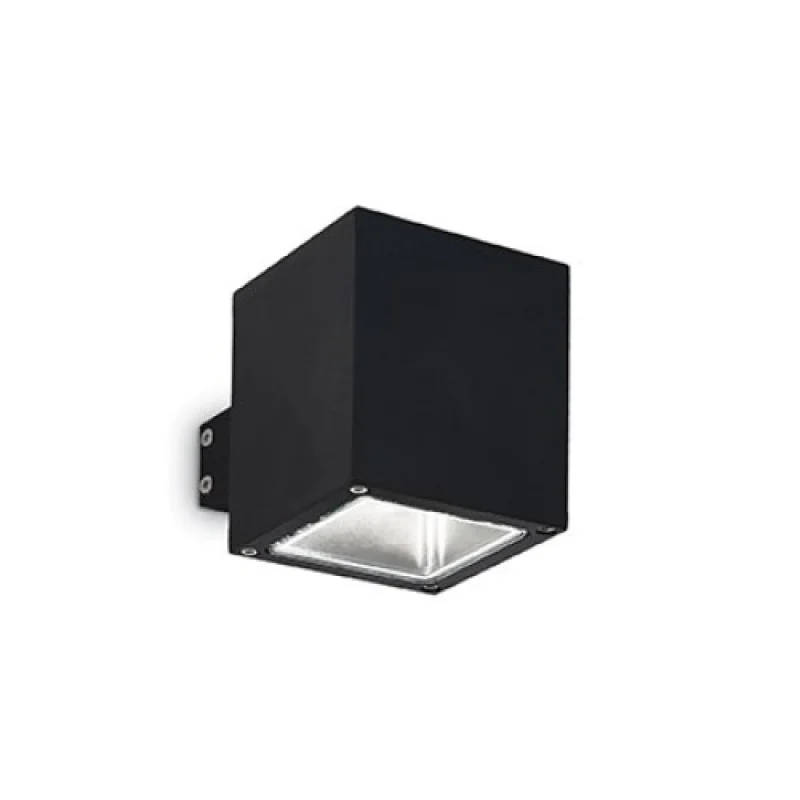 Snif AP1 SQUARE BLACK 123080 – Ideal Lux facade wall light in black, 1x40W, IP44