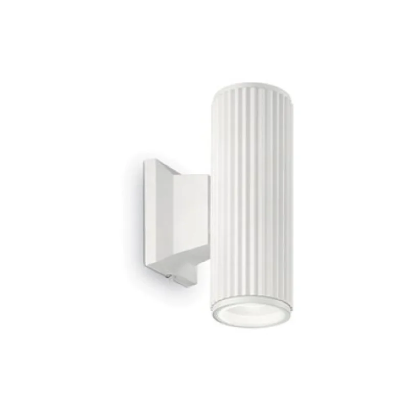 Външно стенно осветление Base AP2 WHITE 129457 – Ideal Lux фасаден аплик в бял, 2x28W, IP44