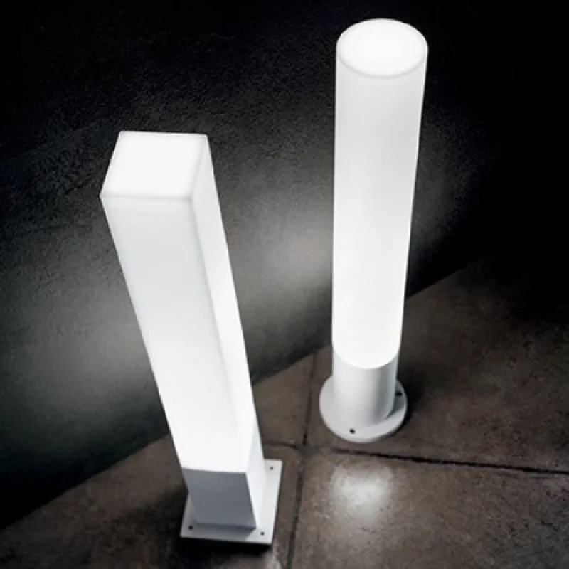 Bollard Lights Edo OUTDOOR PT1 ROUND 135755 – Ideal Lux garden bollard in white, 1x15W, IP 44
