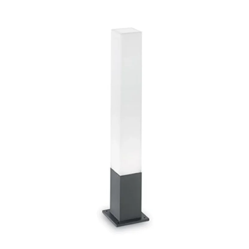 Bollard Lights Edo OUTDOOR PT1 SQUARE 135762 – Ideal Lux garden bollard in anthracite, 1x15W, IP 44