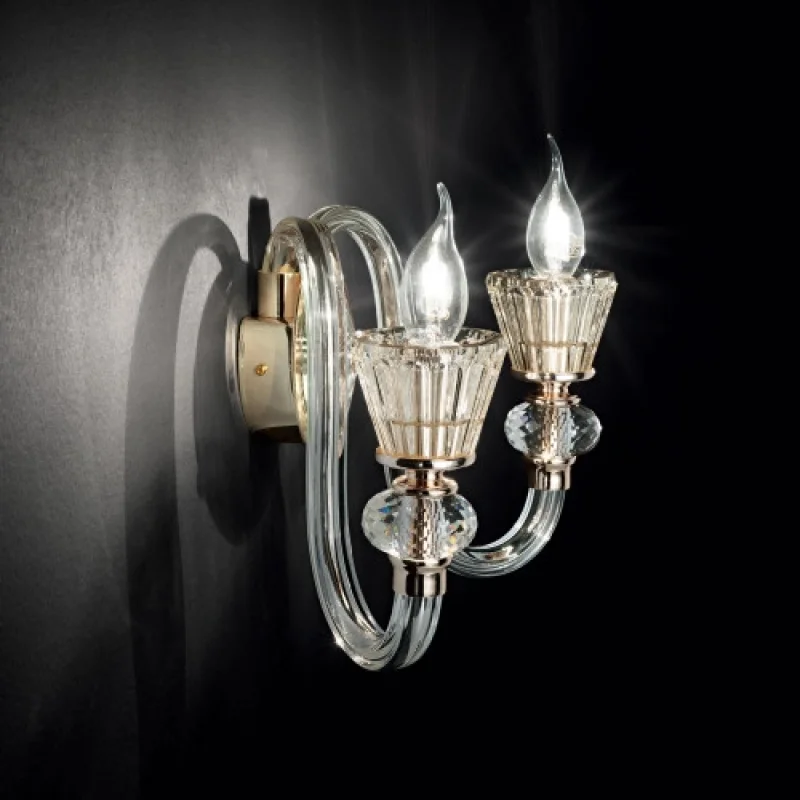 Wall Lights Strauss AP2 140599 – Ideal Lux wall light in pink gold, 2X40W, IP20
