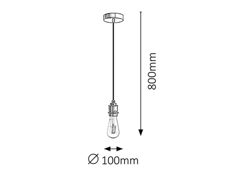 Fixy – индустриален пендел в сребристо, Ø100мм, 1×E27, 230V