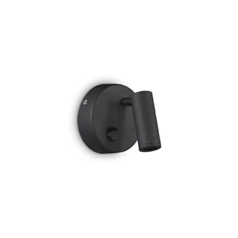 Стенно осветление (аплици) Page AP1 ROUND NERO 142579 – Ideal Lux LED аплик в матово черен, 3W, 3000K, IP20