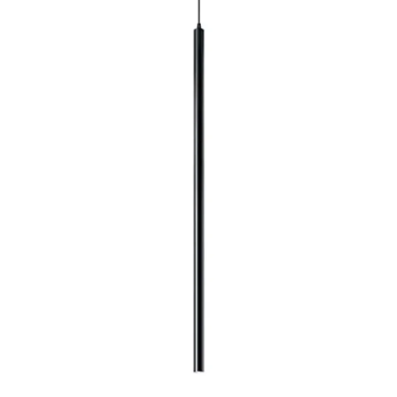 LED Pendants & Chandeliers Ultrathin SP1 BIG ROUND NER 142913 – Ideal Lux LED pendant in matt. black, 1X12W, IP20