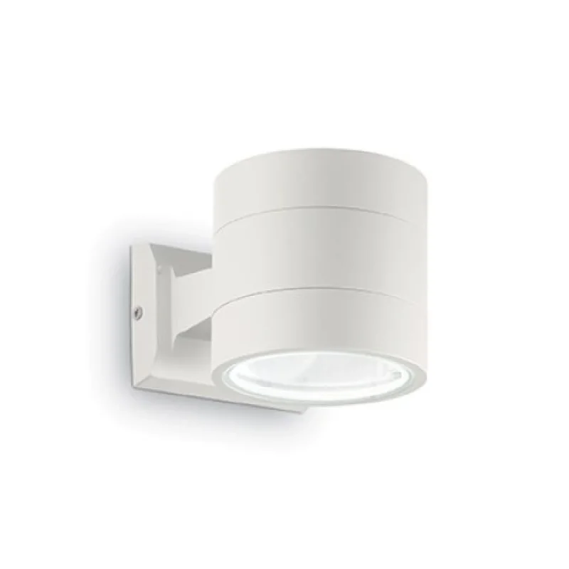 Външно стенно осветление Snif ROUND AP1 WHITE 144283 – Ideal Lux фасаден аплик в бял, 1x40W, IP 54