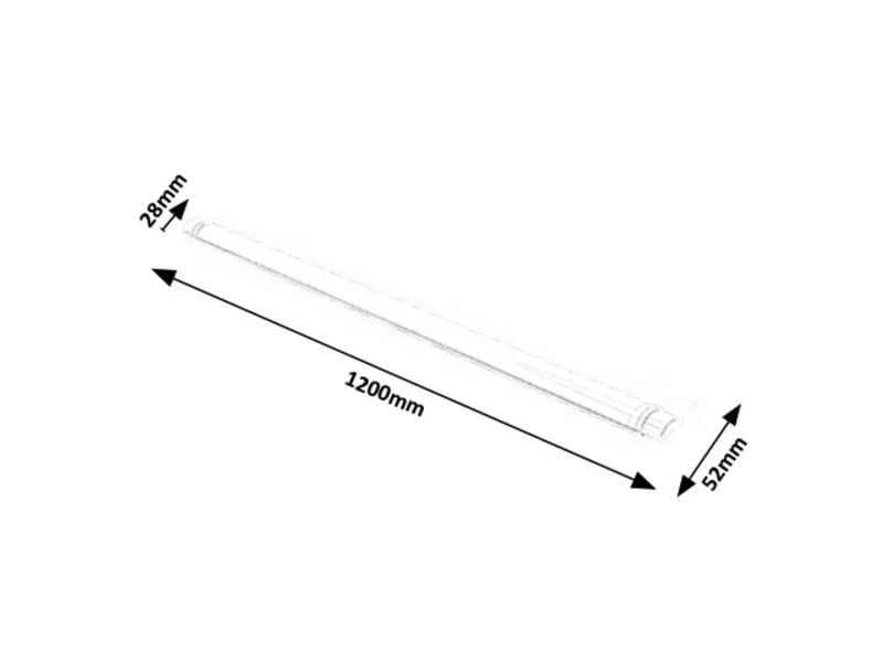 Drop Light – LED осветление за кухня и баня в бяло, 1200мм, 40W, 4000K, IP65