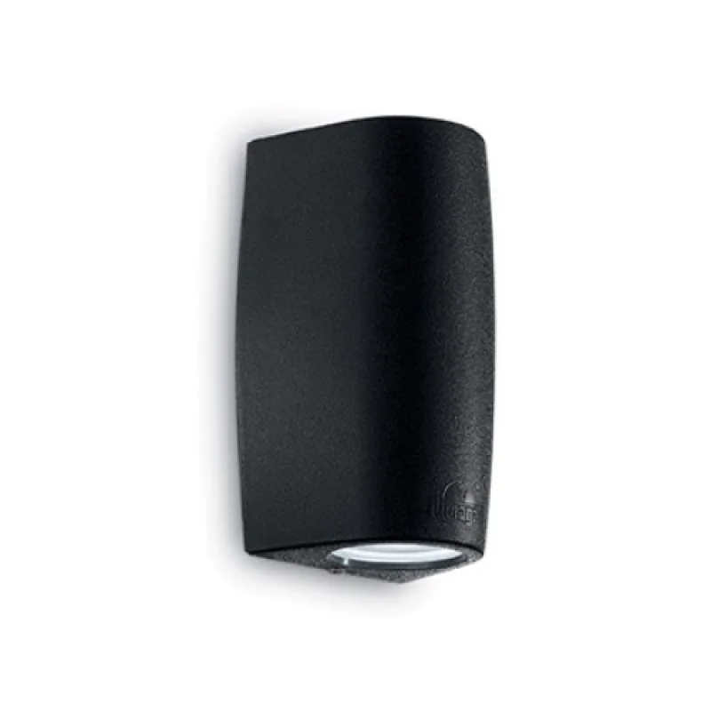 Външно стенно осветление Keope AP2 SMALL BLACK 147819 – Ideal Lux фасаден аплик в черен, 2x6W, IP55