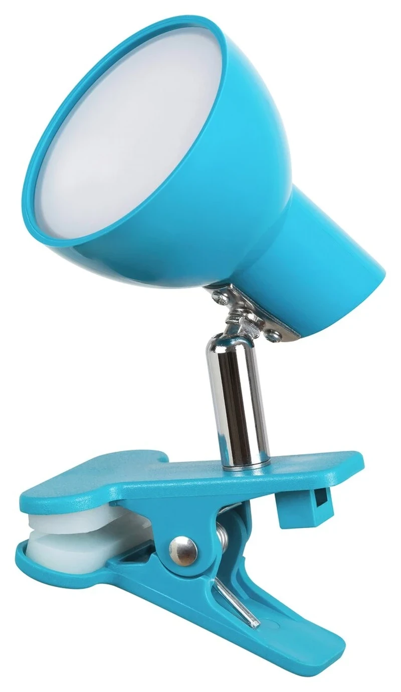 Noah – LED spotlight with clip in blue, Ø70mm, 5W, 3000K