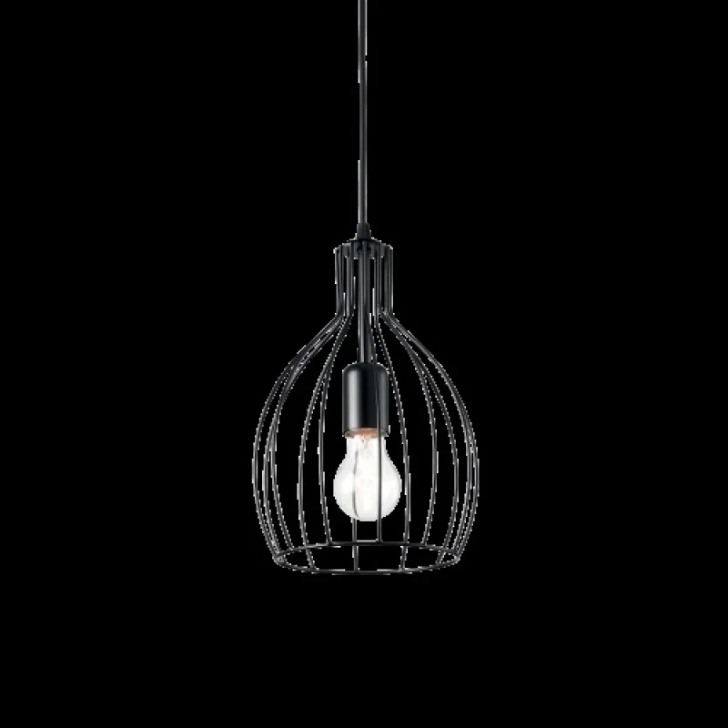 Пендели Ampolla-2 SP1 148151 – Ideal Lux пендел в матово черен, 1X60W, IP20