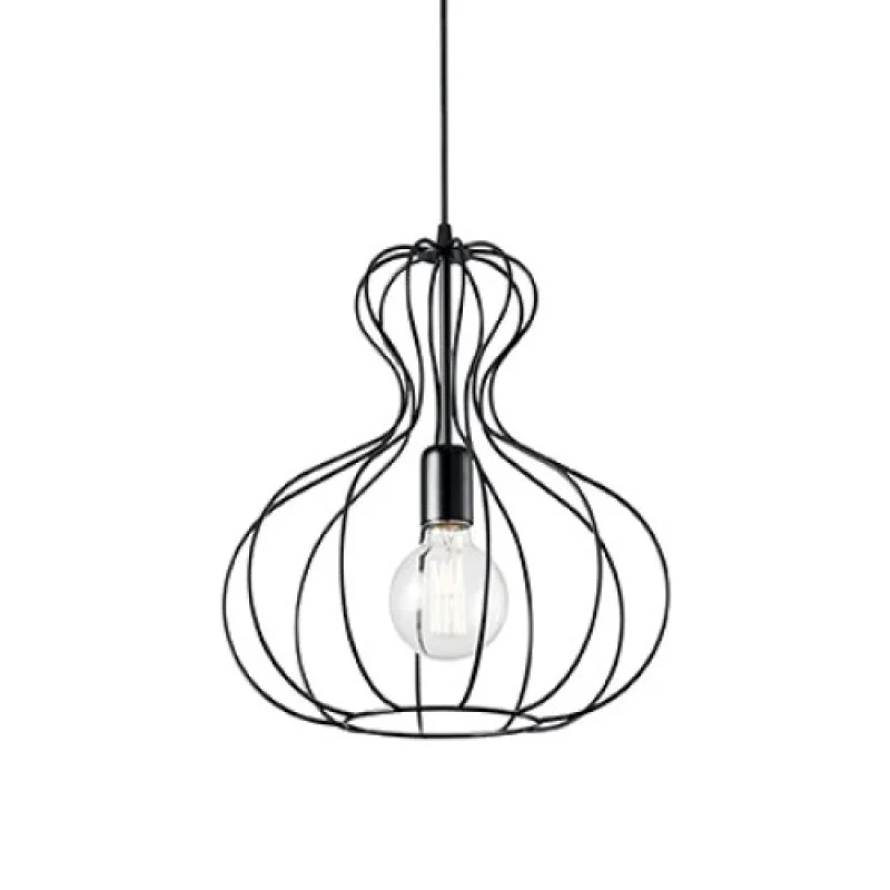 Пендели Ampolla-1 SP1 148502 – Ideal Lux пендел в матово черен, 1X60W, IP20