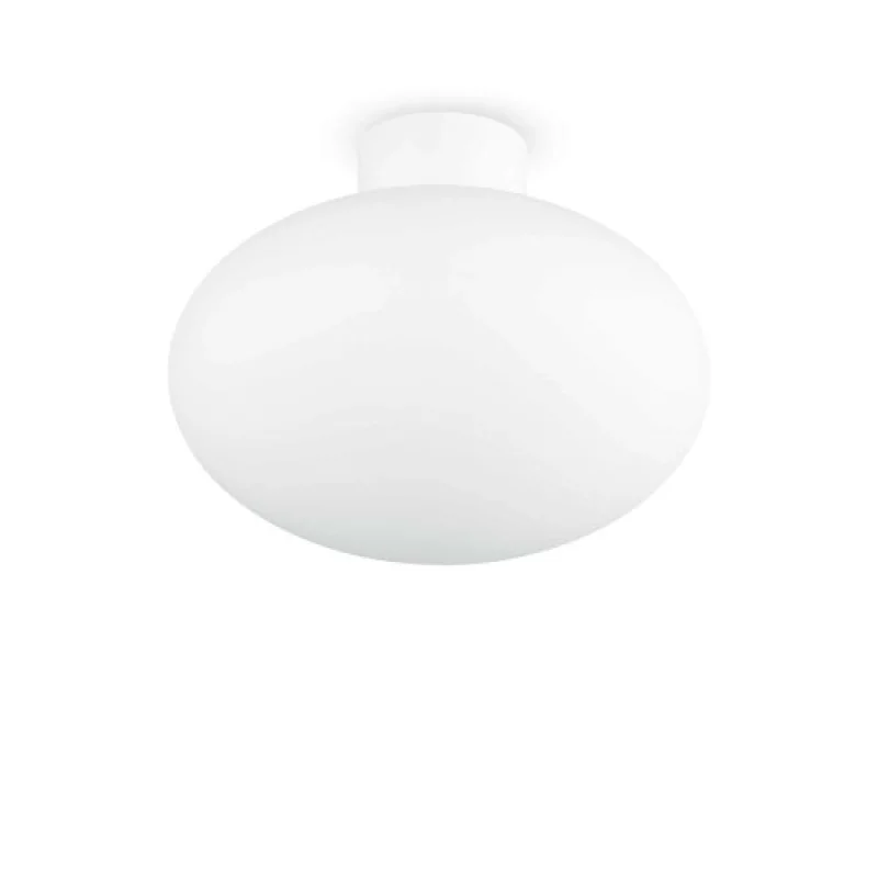 Външни таванни лампи (плафони) +145068 CLIO PL1 WHITE 148847 – Ideal Lux фасаден плафон в бял мат, 1x42W, IP44