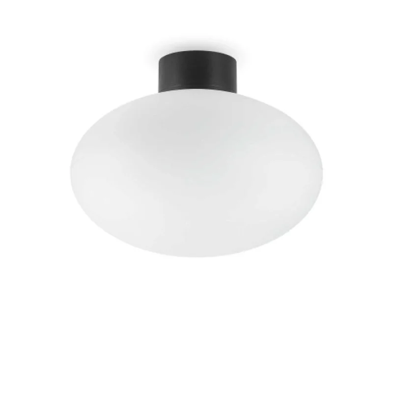 Външни таванни лампи (плафони) +145068 CLIO PL1 BLACK 148878 – Ideal Lux фасаден плафон в черен мат, 1x42W, IP44