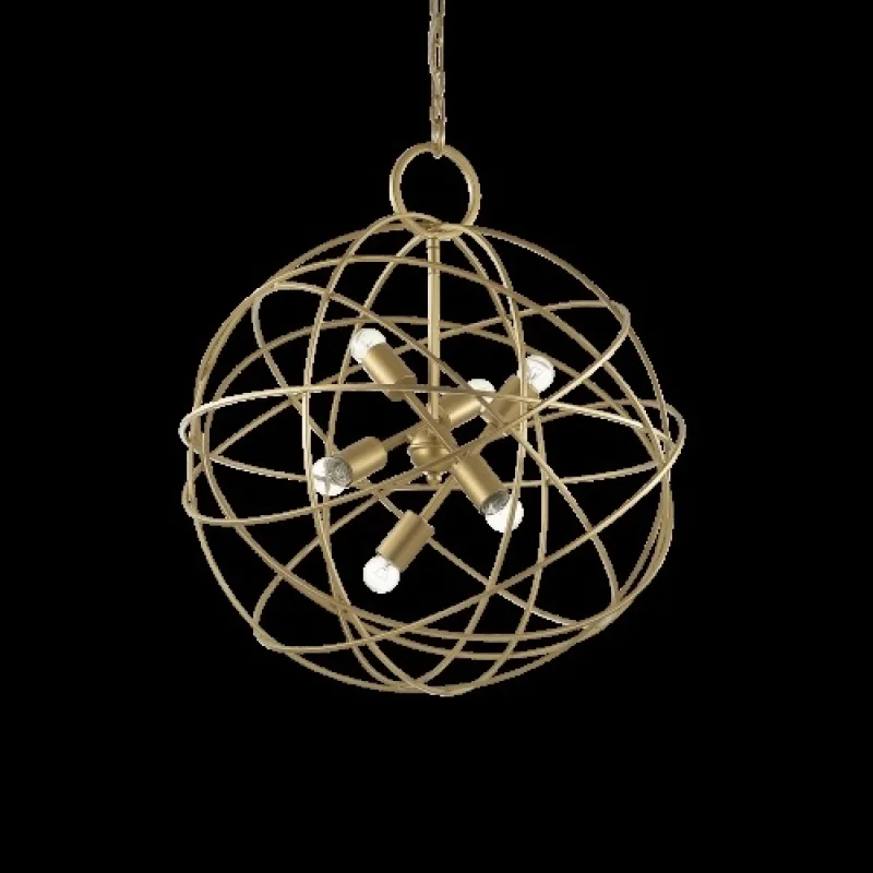 Pendant Lights Konse SP6 156026 – Ideal Lux pendant in dark gold, 6X60W, IP20