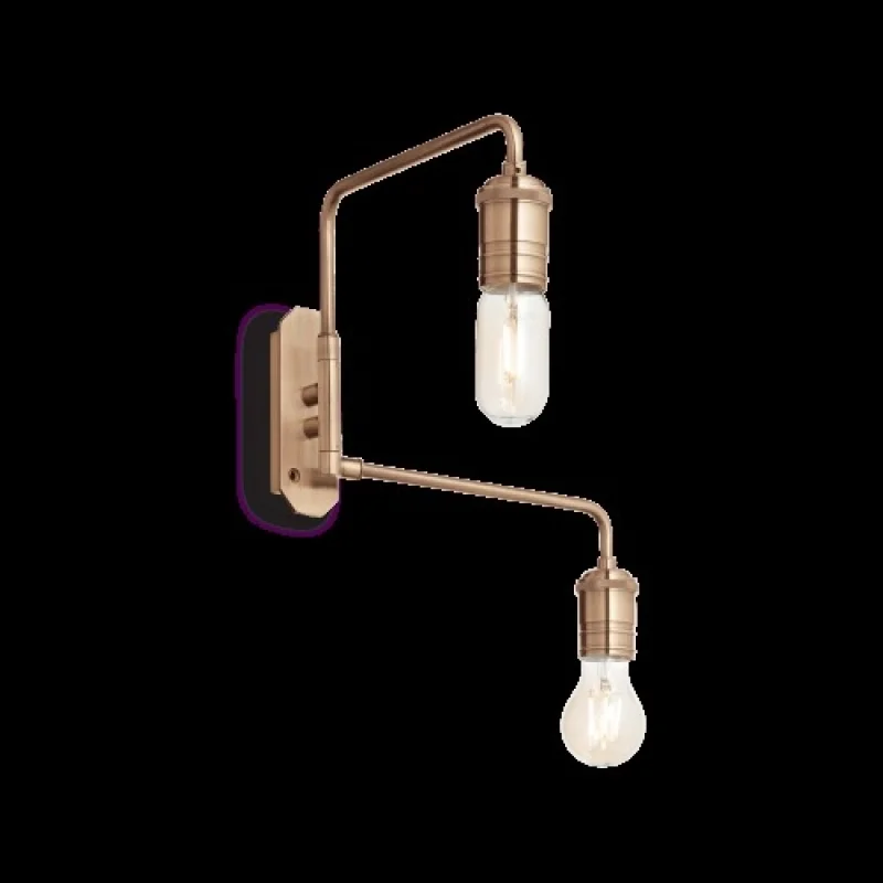 Стенно осветление (аплици) Triumph AP2 160245 – Ideal Lux аплик в античен месинг, 2X60W, IP20