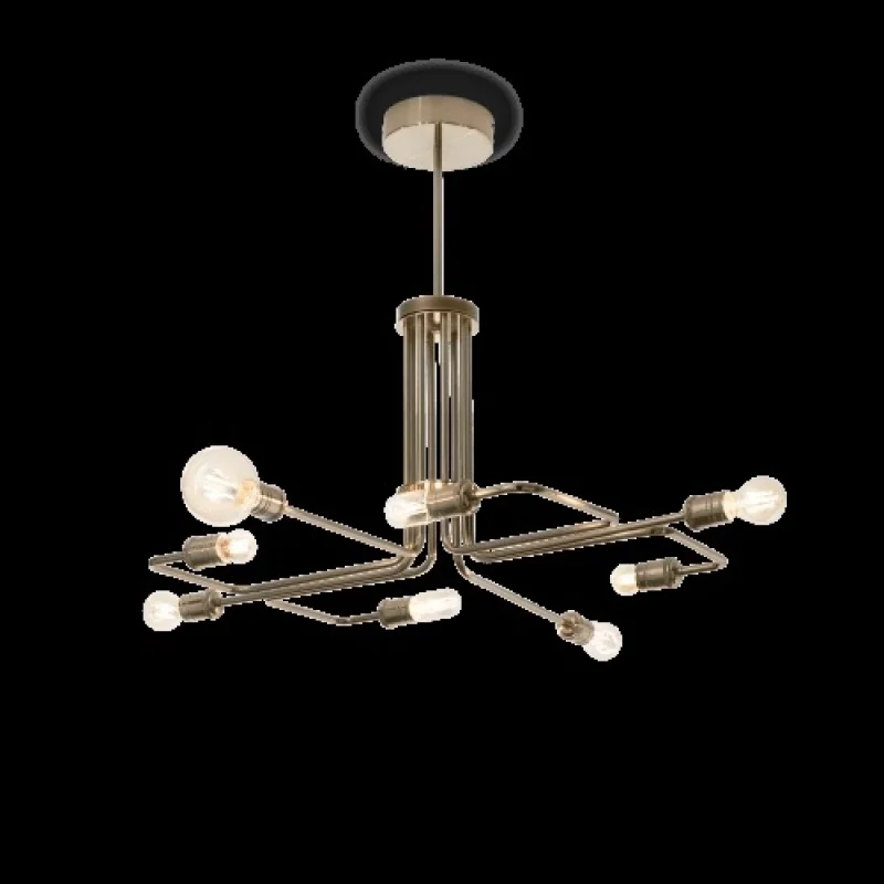 Triumph SP8 160269 – Ideal Lux chandelier in antique brass, 8X60W, IP20
