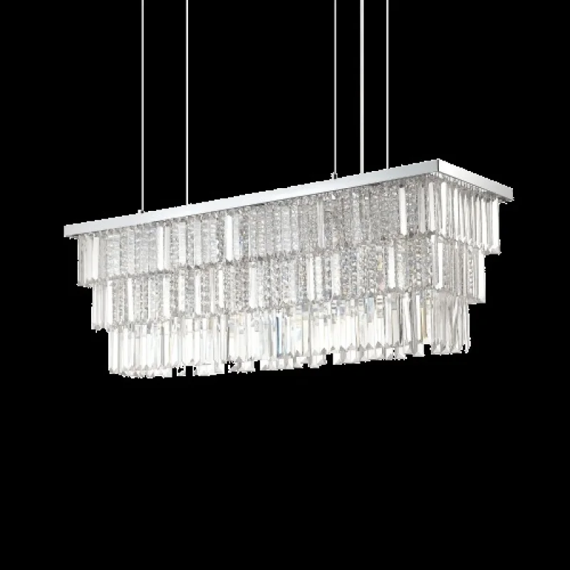 Martinez SP8 CROMO 166360 – Ideal Lux pendant in chrome, 8X40W, IP20
