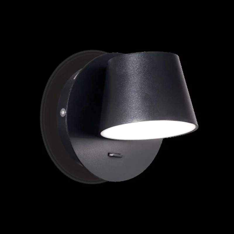 Wall Lights Gim AP1 NERO 167121 – Ideal Lux LED wall light in black, 6W, 3000K, IP20