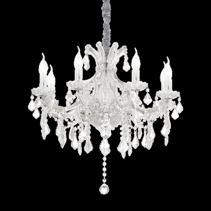 Chandeliers Napoleon SP8 Chrome 167244 – Ideal Lux chandelier in chrome, 8X40W, IP20