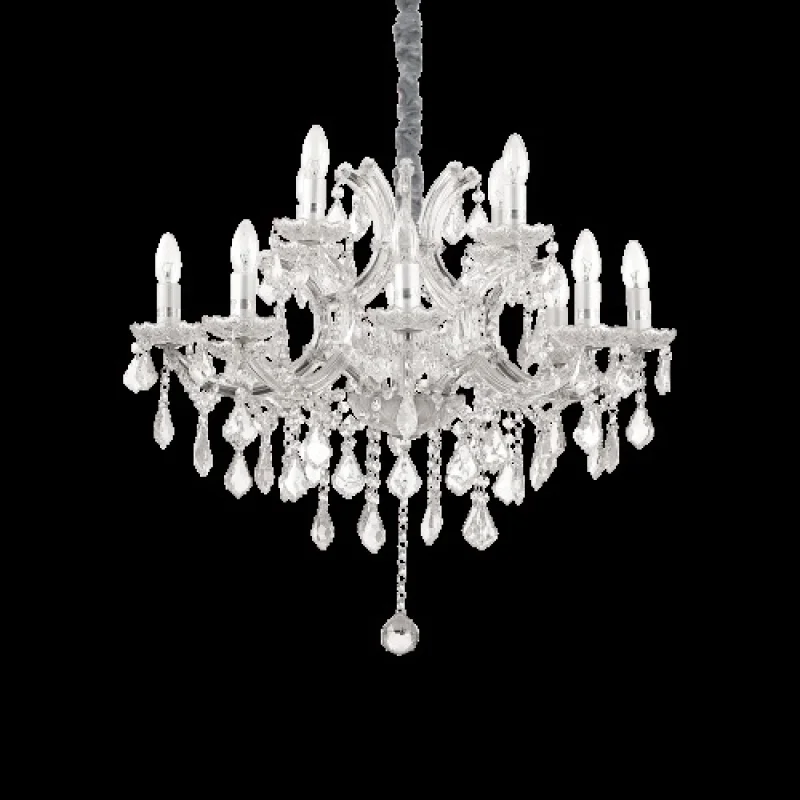 Chandeliers Napoleon SP12 Chrome 167251 – Ideal Lux chandelier in chrome, 12X40W, IP20