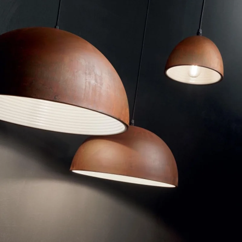 Folk SP1 D50 174228 – Ideal Lux pendant in antique brown, 1X60W, IP20