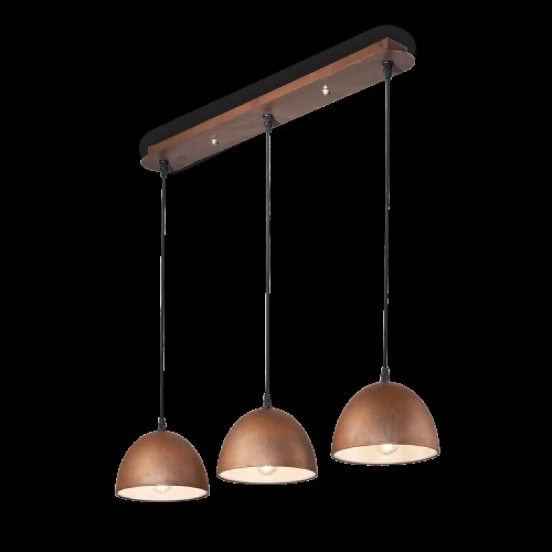Pendant Lights Folk SP3 174235 – Ideal Lux pendant in antique brown, 3X60W, IP20