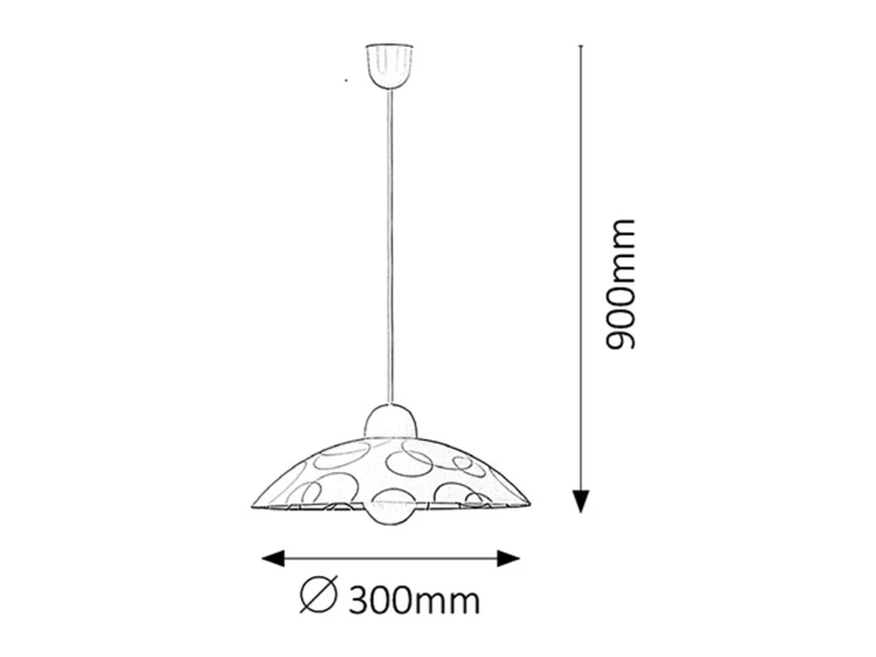 Ada – pendant with patterned glass in white/clear, Ø300mm, 1×E27