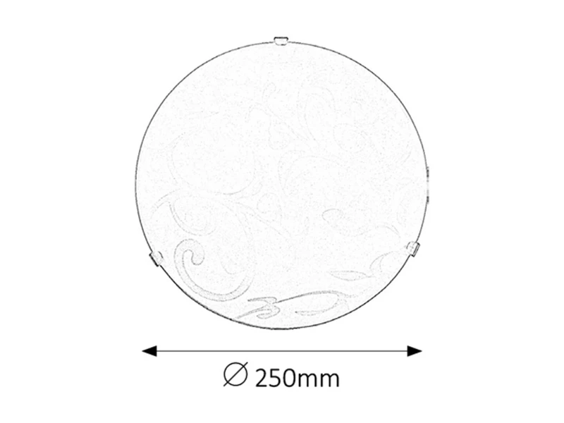 Scroll – ceiling light with opal glass, Ø250mm, 1×E27, IP20