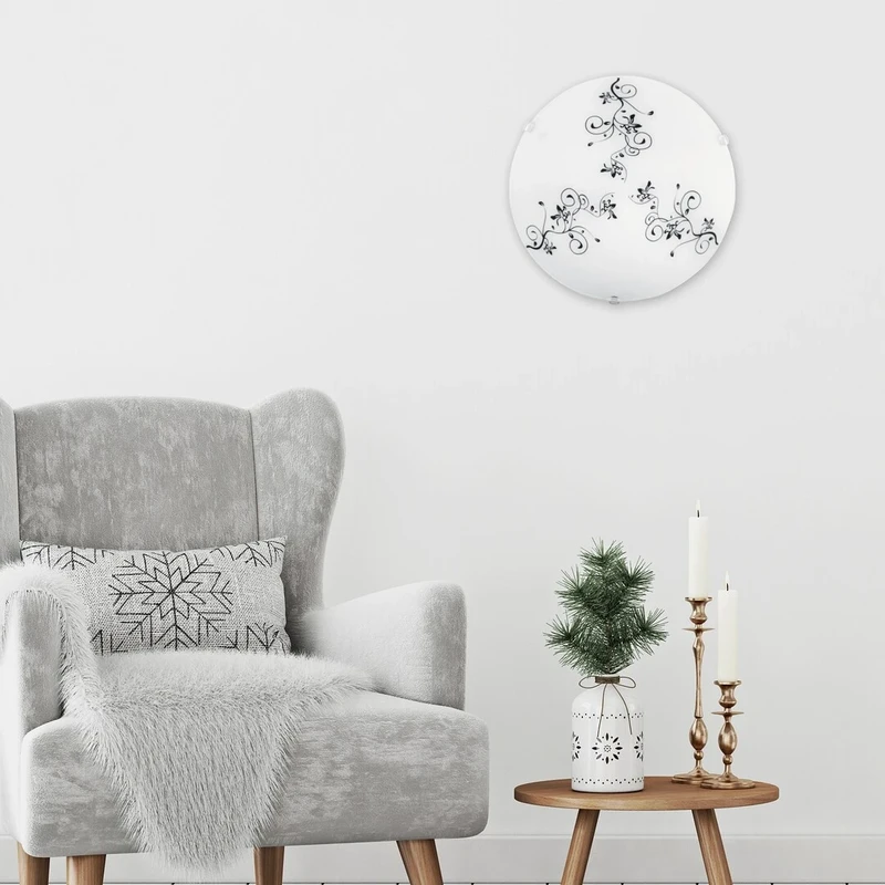 Bloomy – ceiling light for ceiling in white with clear glass, Ø250mm, 1×E27