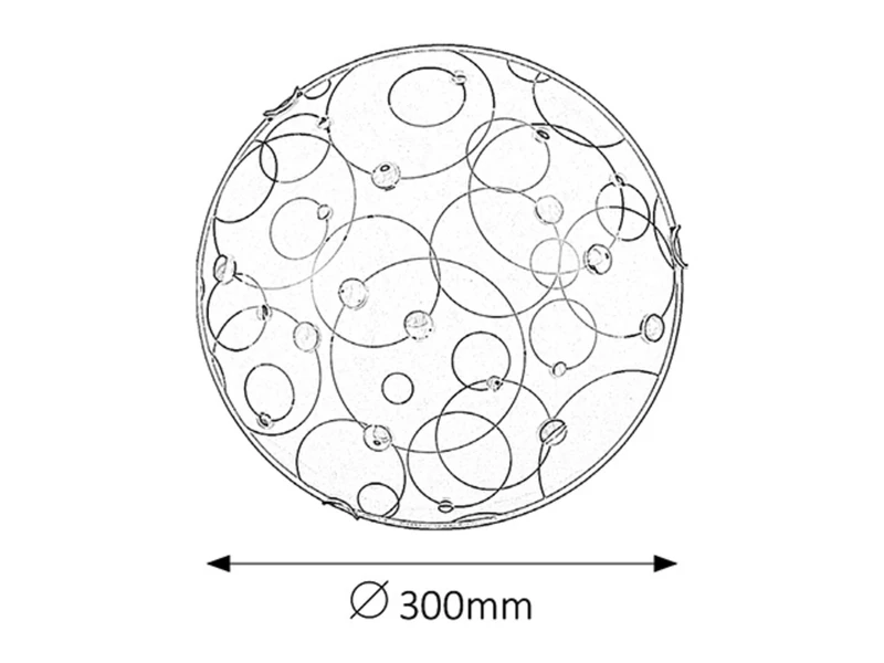 Jolly – ceiling light with patterned glass in white, Ø300mm, 1×E27, IP20