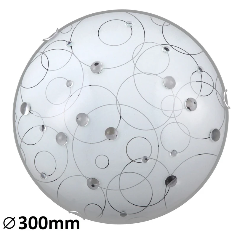 Ceiling Lights Jolly – ceiling light with patterned glass in white, Ø300mm, 1×E27, IP20