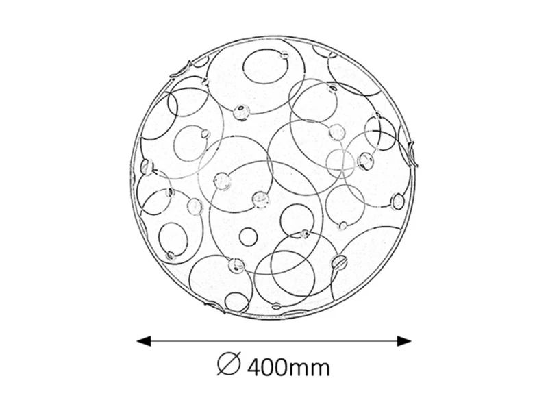 Jolly – ceiling light with patterned glass in white, Ø400mm, 2×E27, IP20