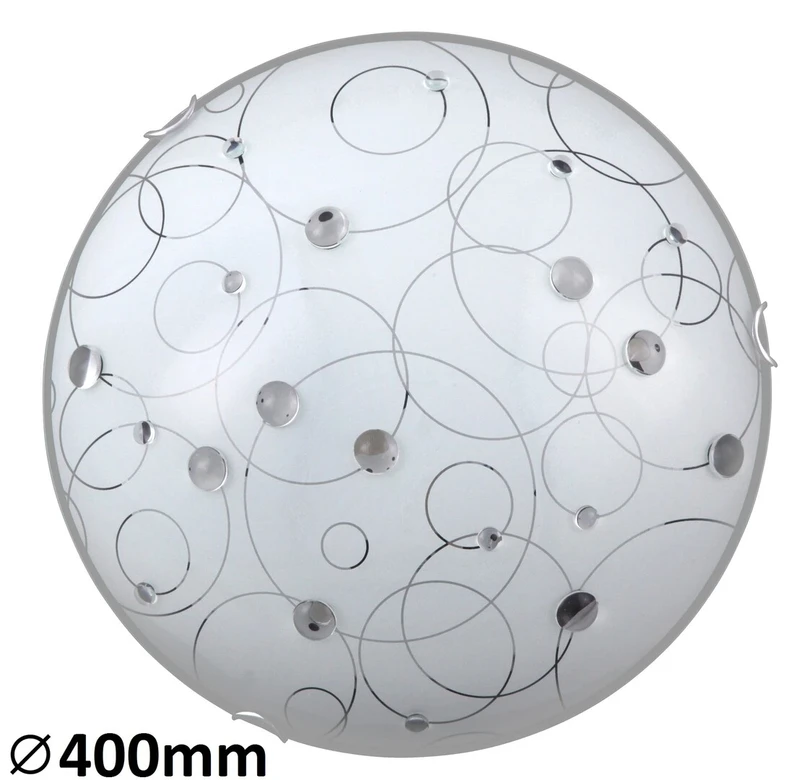 Ceiling Lights Jolly – ceiling light with patterned glass in white, Ø400mm, 2×E27, IP20