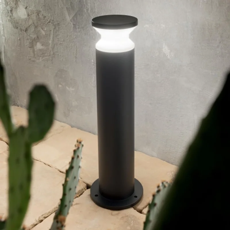 Bollard Lights Torre PT1 H60 BLACK 186955 – Ideal Lux garden bollard in black, 1X15W, IP44