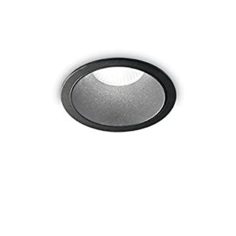 Recessed Downlights Game ROUND 192314 – Ideal Lux LED downlight for recessed mounting in black, 11W, 3000K, IP20