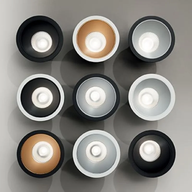 Game ROUND 192314 – Ideal Lux LED downlight for recessed mounting in black, 11W, 3000K, IP20