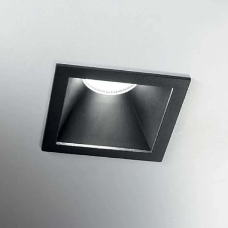 Recessed Downlights Game SQUARE 192383 – Ideal Lux LED downlight for recessed mounting in black, 11W, 3000K, IP20