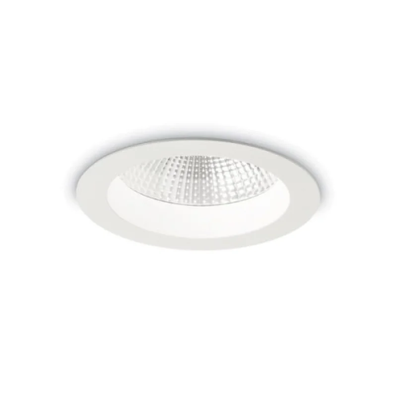 Bathroom Lighting Basic AC 193465 – Ideal Lux LED downlight for recessed mounting for bathroom in white, 15W, 3000K, IP44