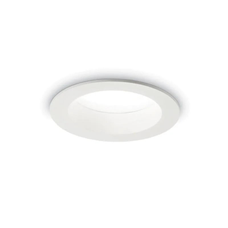 Bathroom Lighting Basic WI 193519 – Ideal Lux LED downlight for recessed mounting for bathroom in white, 10W, 3000K, IP44