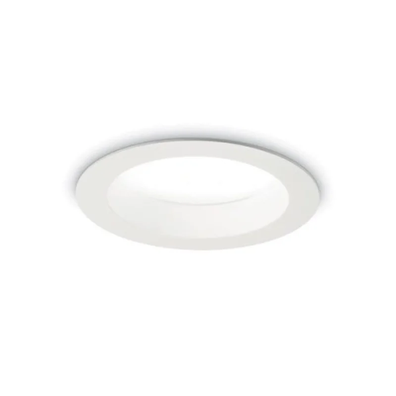 Bathroom Lighting Basic WI 193526 – Ideal Lux LED downlight for recessed mounting for bathroom in white, 15W, 3000K, IP44