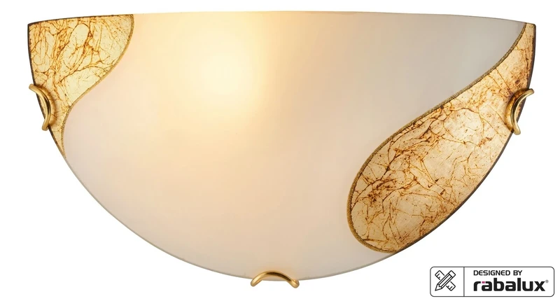 Wall Lights Art gold – classic wall light in white and gold, Ø300mm, 1×E27, IP20