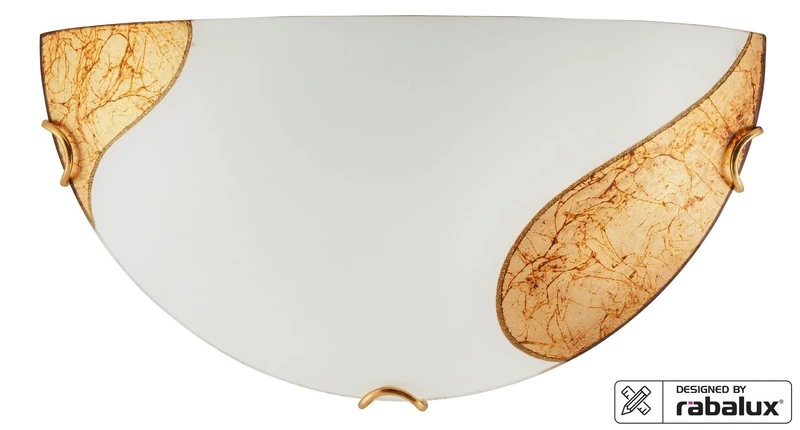 Art gold – classic wall light in white and gold, Ø300mm, 1×E27, IP20