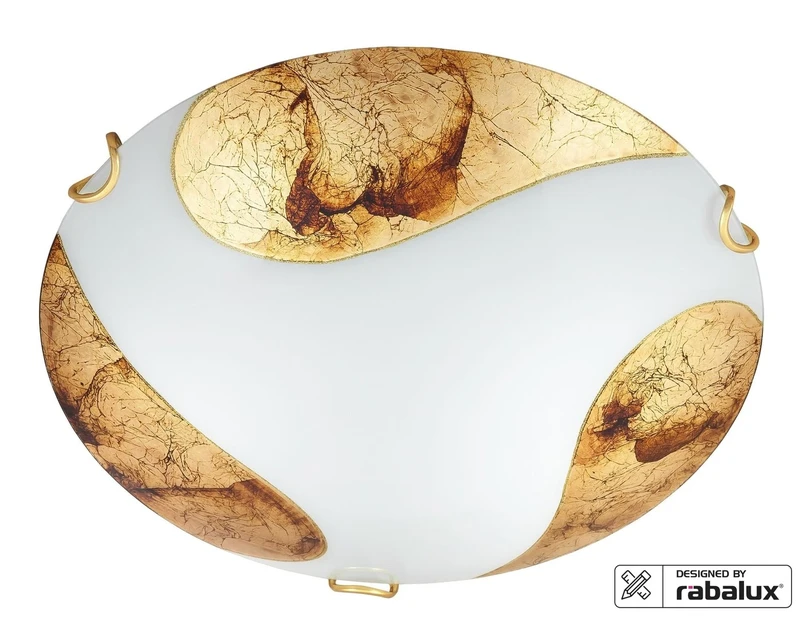 Ceiling Lights Art gold – classic ceiling light in white and gold, Ø300mm, 1×E27, IP20