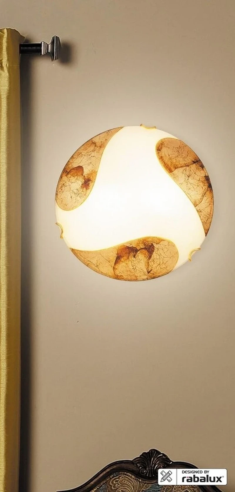 Art gold – класически плафон в бяло и златно, Ø400мм, 2×E27, IP20
