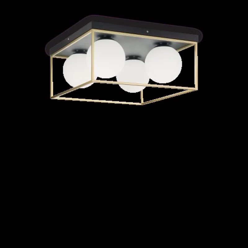 Плафони Lingotto PL4 198156 – Ideal Lux плафон в черен, 4X40W, IP20