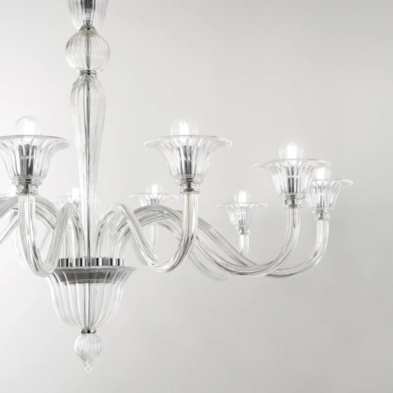 Полилеи Brigitta SP8 TRASPARENTE 199382 – Ideal Lux полилей в хром, 8X40W, IP20