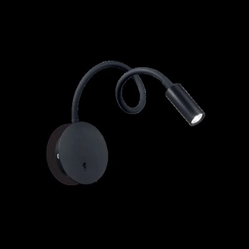 Стенно осветление (аплици) Focus-2 AP1 NERO 203195 – Ideal Lux LED аплик в черен, 3W, 3000K, IP20