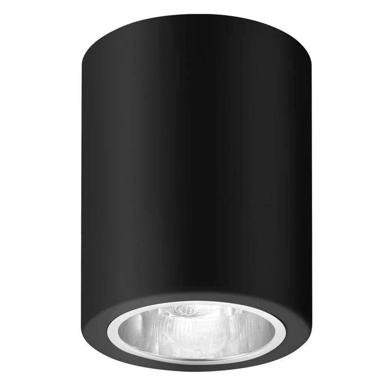 LED плафони Kobald – LED плафон за вграждане в черен мат, Ø90мм, 1×E27, IP20