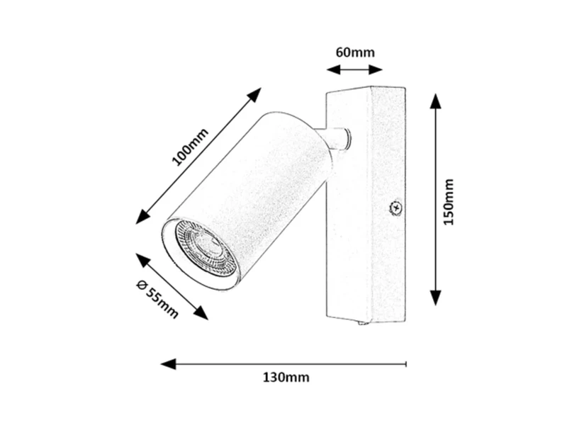 Solo – минималистичен LED спот в бяло, Ø55мм, 1×GU10, с ключ